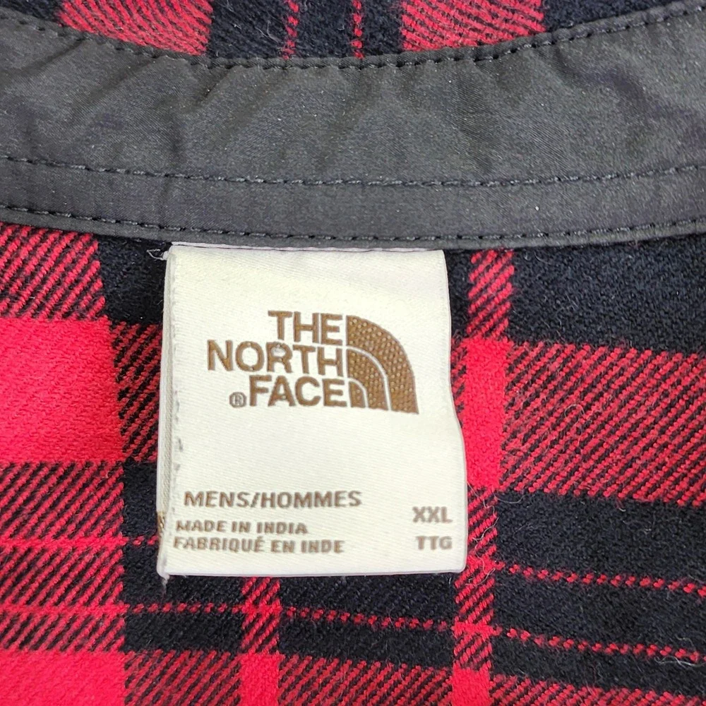 The‎ North Face Plaid Flannel Button Down Shirt Mens XXL Red Black Gorpcore